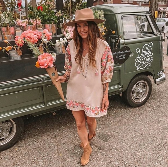 Cleo Tunic Dress Latte Embroidered Spell Designs S - Picture 3 of 16